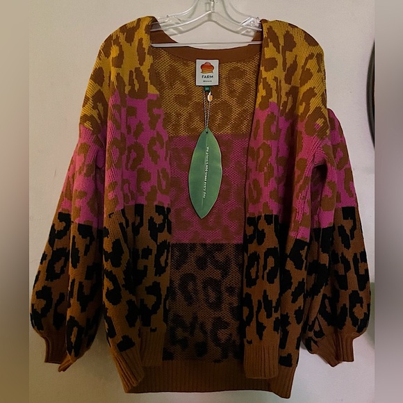 FARM Rio Jackets & Blazers - Farm Rio Women’s Cheetah Print Cardigan size XXS